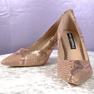 Karl Lagerfeld Paris Snakeskin-Embossed Pumps – Pointed Toe – NWOB